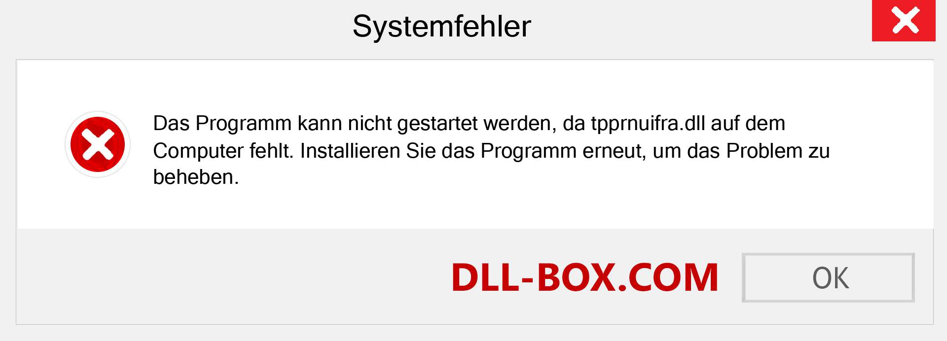 tpprnuifra.dll-Datei fehlt?. Download für Windows 7, 8, 10 - Fix tpprnuifra dll Missing Error unter Windows, Fotos, Bildern