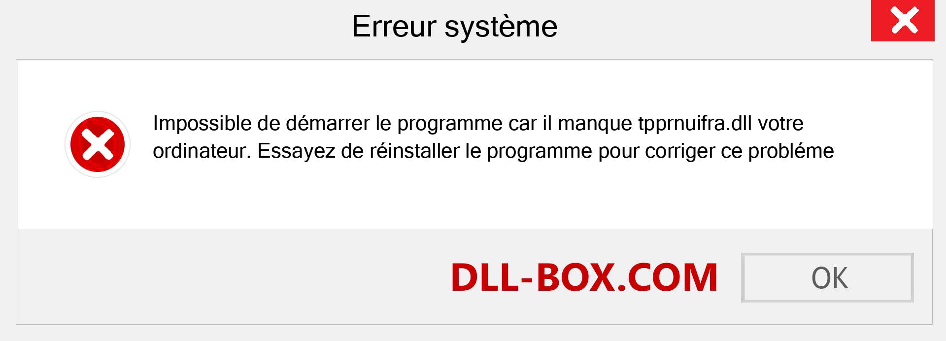 Le fichier tpprnuifra.dll est manquant ?. Télécharger pour Windows 7, 8, 10 - Correction de l'erreur manquante tpprnuifra dll sur Windows, photos, images